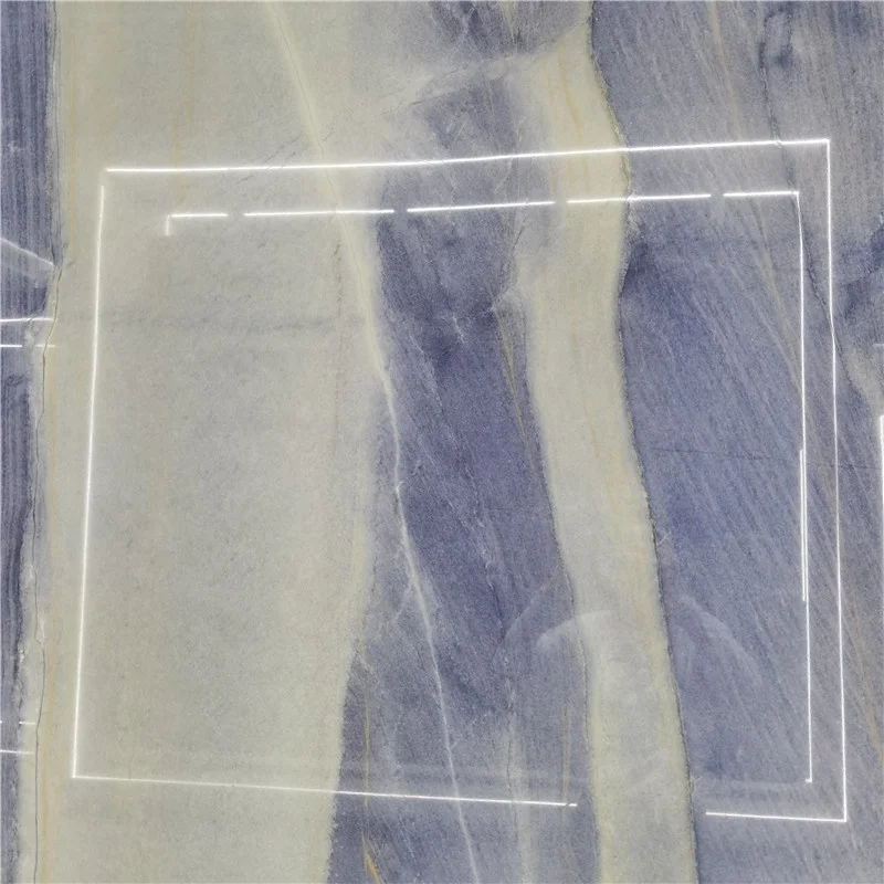 product natural royal spectrolite blue quartzite exotic stone slab book match wall background  decoration-5