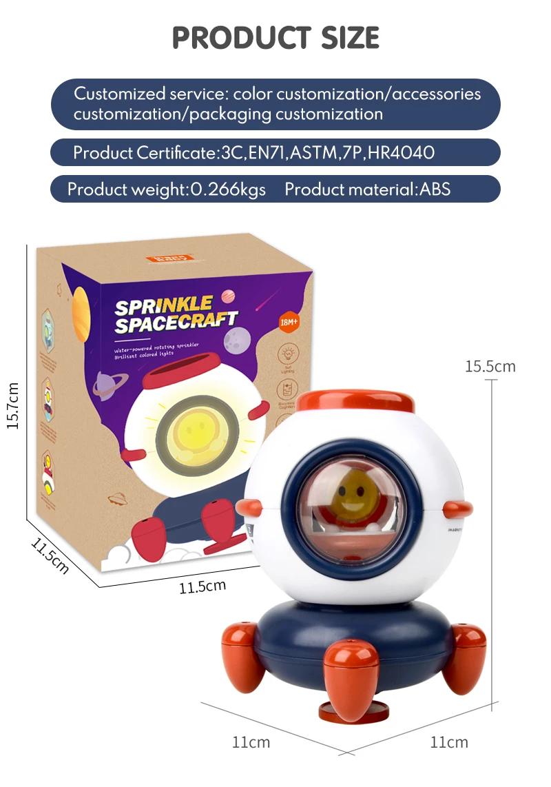 Zhorya Toy Rocket Squirt Water Fountain Bathtube Baby Spray Bathtub