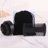 16141  black round beard brush-black grate 2 piece set
