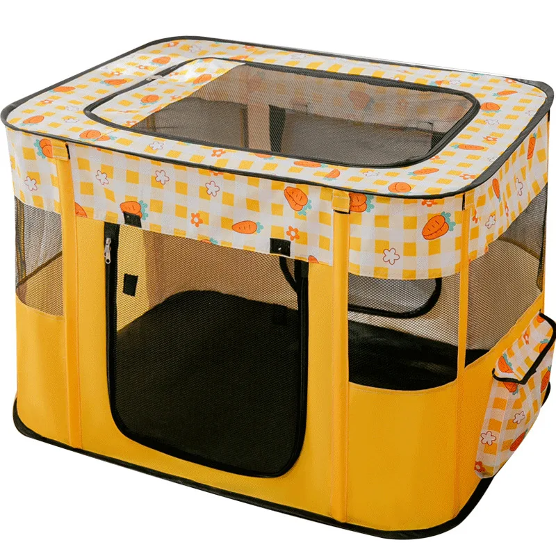 Foldable Pet Playpen Portable Outdoor Tent Crate Cage With Zipper Dog Cat Playpen