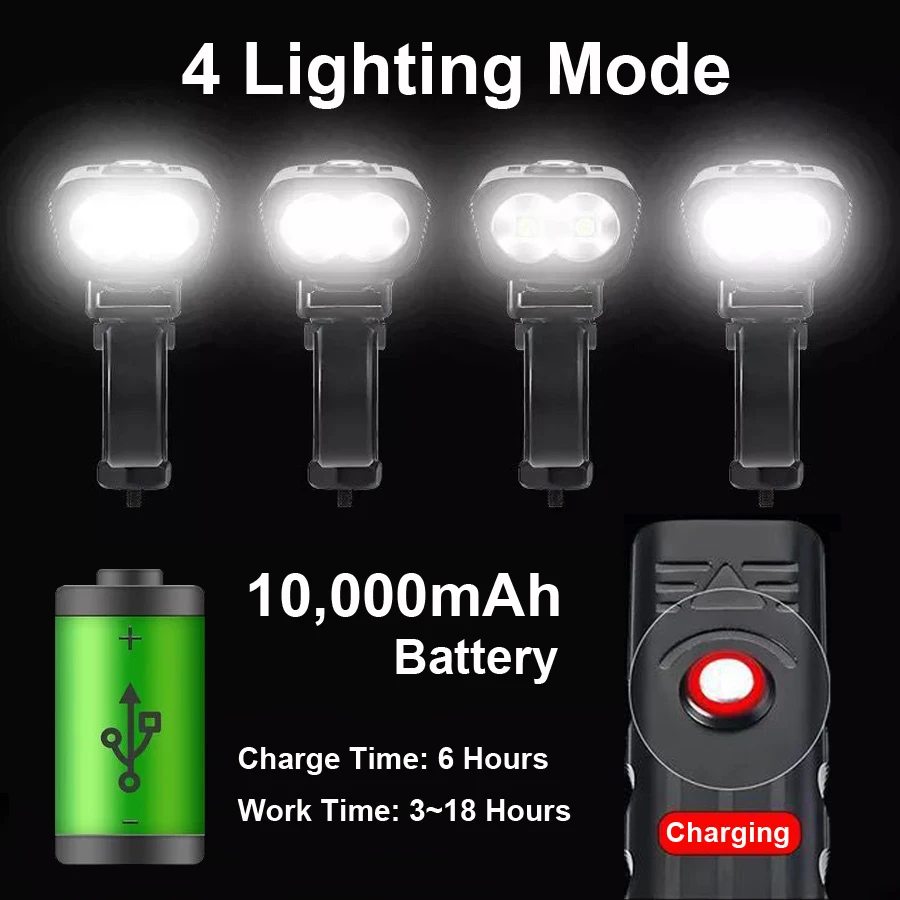 10000mah Power Bank Bike Light 3000 Lumens Bicycle Accessories 5t6 Led Super Bright Bicycle Light and Rear Light