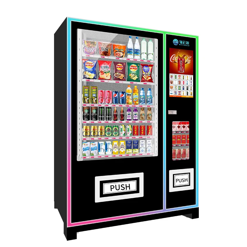 Guaranteed Quality Hotdogs Vending Machine Makeup Machines Black Vending Machine Coin Bill Credit Card Big Capacity 300-800pcs