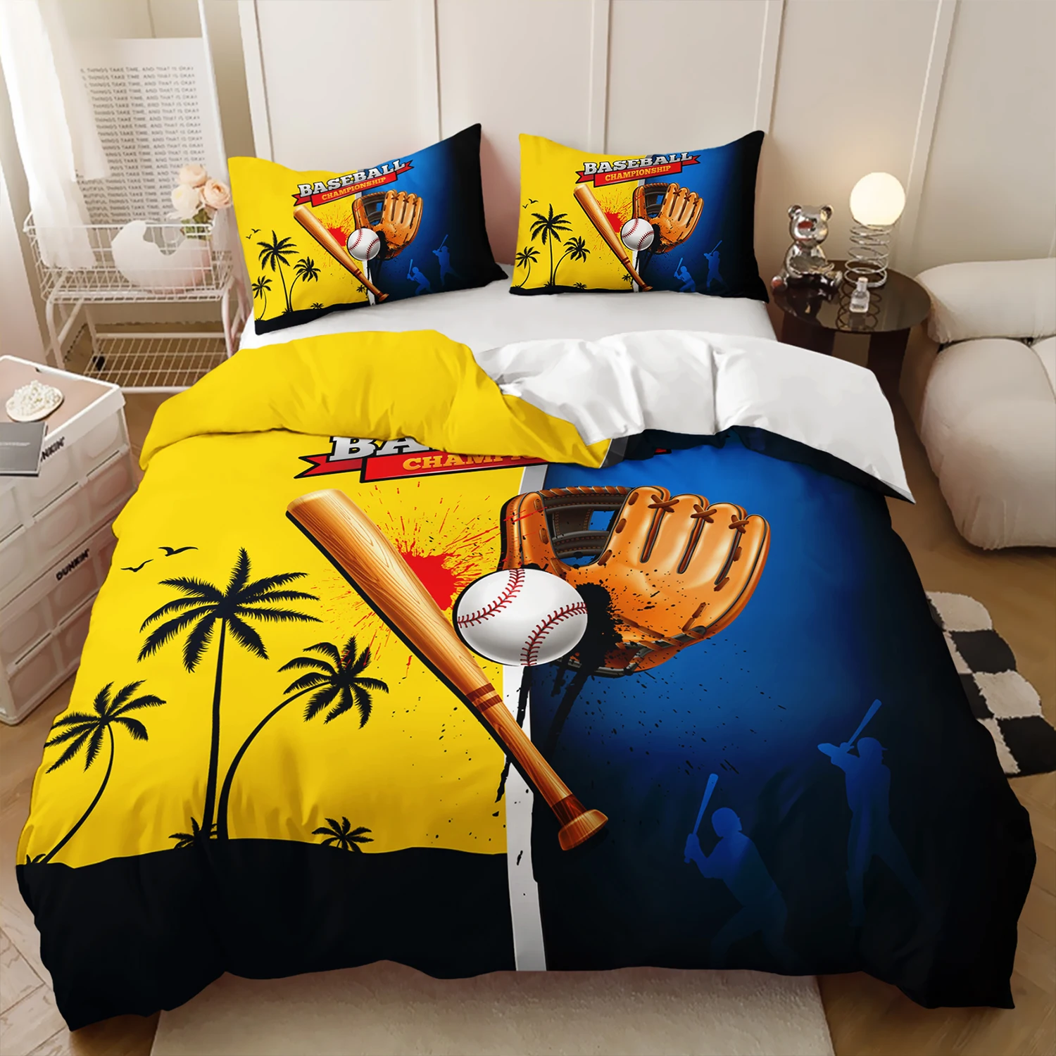 Baseball Basketball Football Pattern 3d Printed Duvet Cover Wholesale