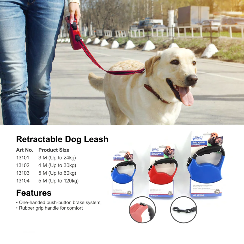 Pawise Multi Size 3M 4M 5M Durable Retractable Dog Leash Outdoor Pet Product Portable Retractable Pet Dog Lead Leash For Walking Alibaba