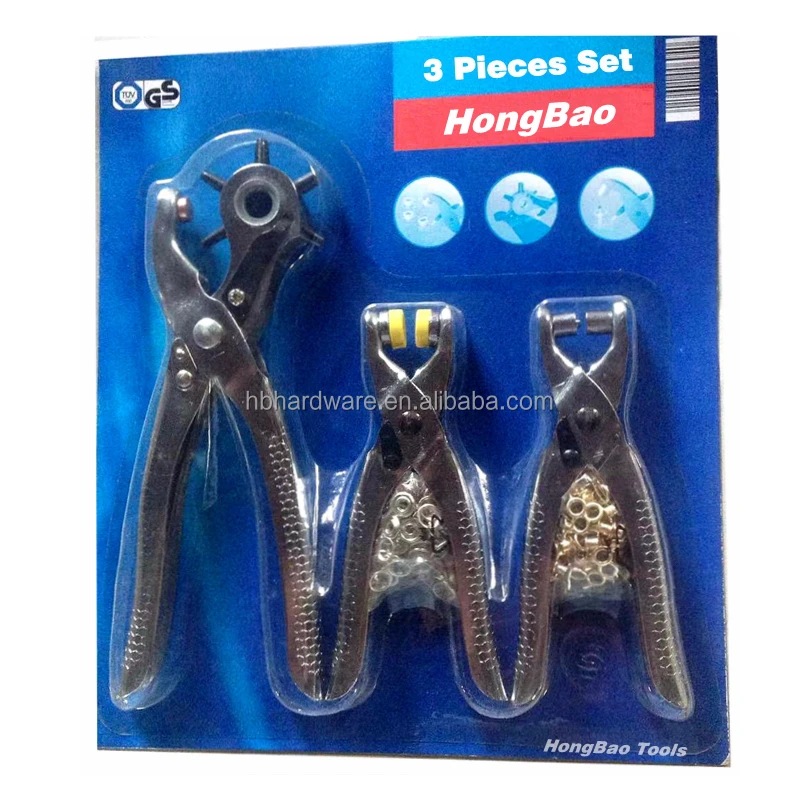 Interchangeable Hole Puncher Head Punch Pliers Buckle Button Press