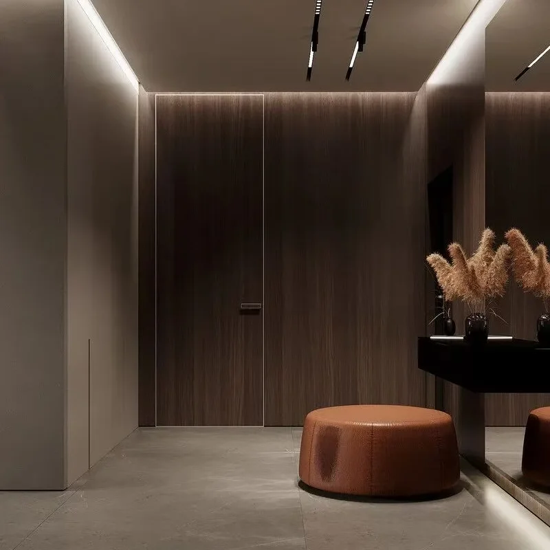 Melinco Pintu Interior Komposit Rata Modern Kualitas Tinggi Pencegahan Kebakaran Custom-made Lemari Dinding Sama