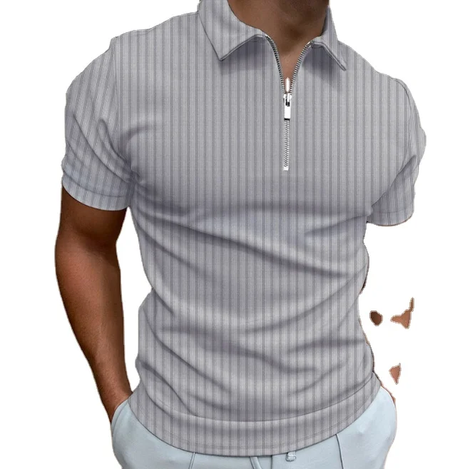 Polo De Manga Corta Para Hombre Camisetas De Póker Con Cuello Vuelto Polo  Rayas