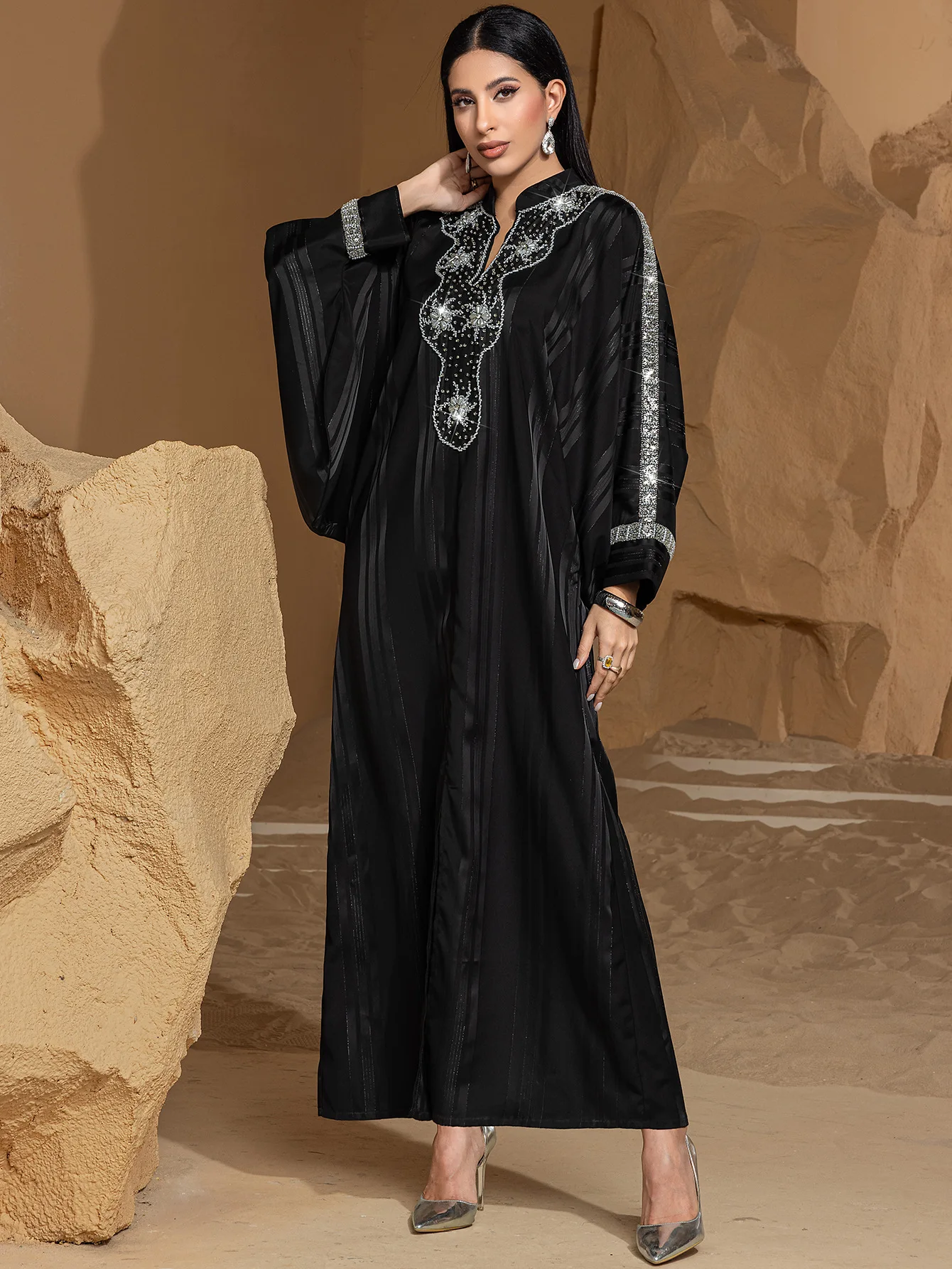 muslim women dress Outfit Set for Long Sleeve Button Down Bow Tie Front Shirt Blouse Top Maxi Skirt Set Prayer Clothes for Muslim Women 2 Piece Dubai Outfits Islamic Clothing for Women matching belt Soft stretch high Satin Arab Muslim Women Abaya