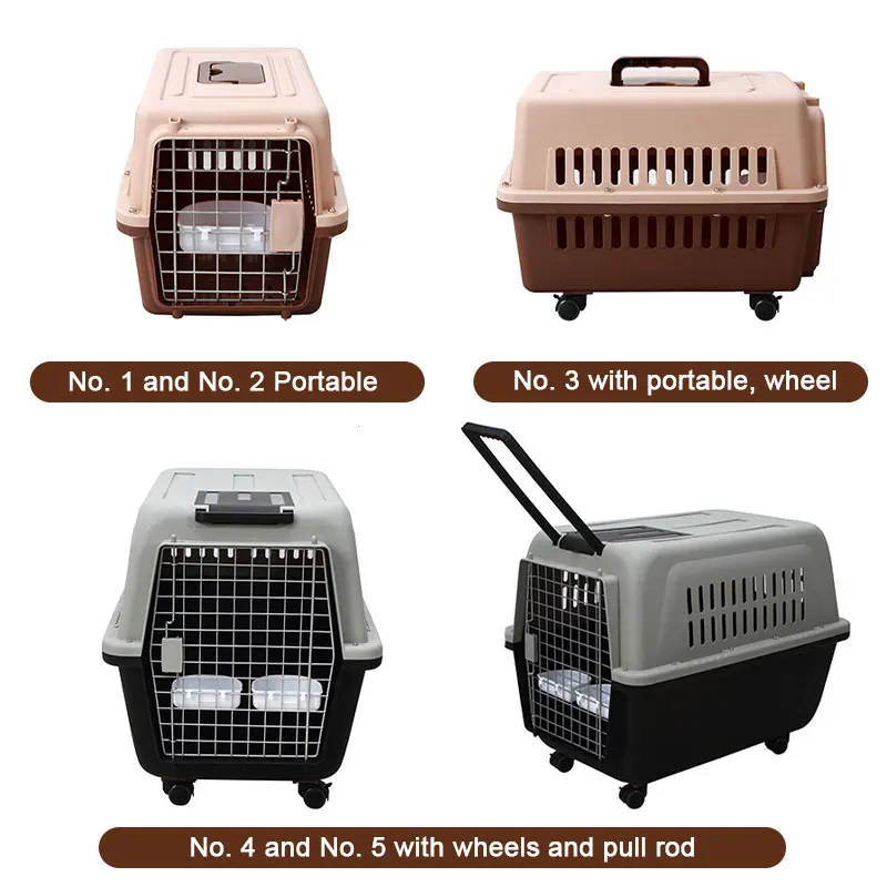 Wholesale Pet Plastic Cage Carriers Air Carrier Box Dog Cat Cage Airline Approved Pet Flight