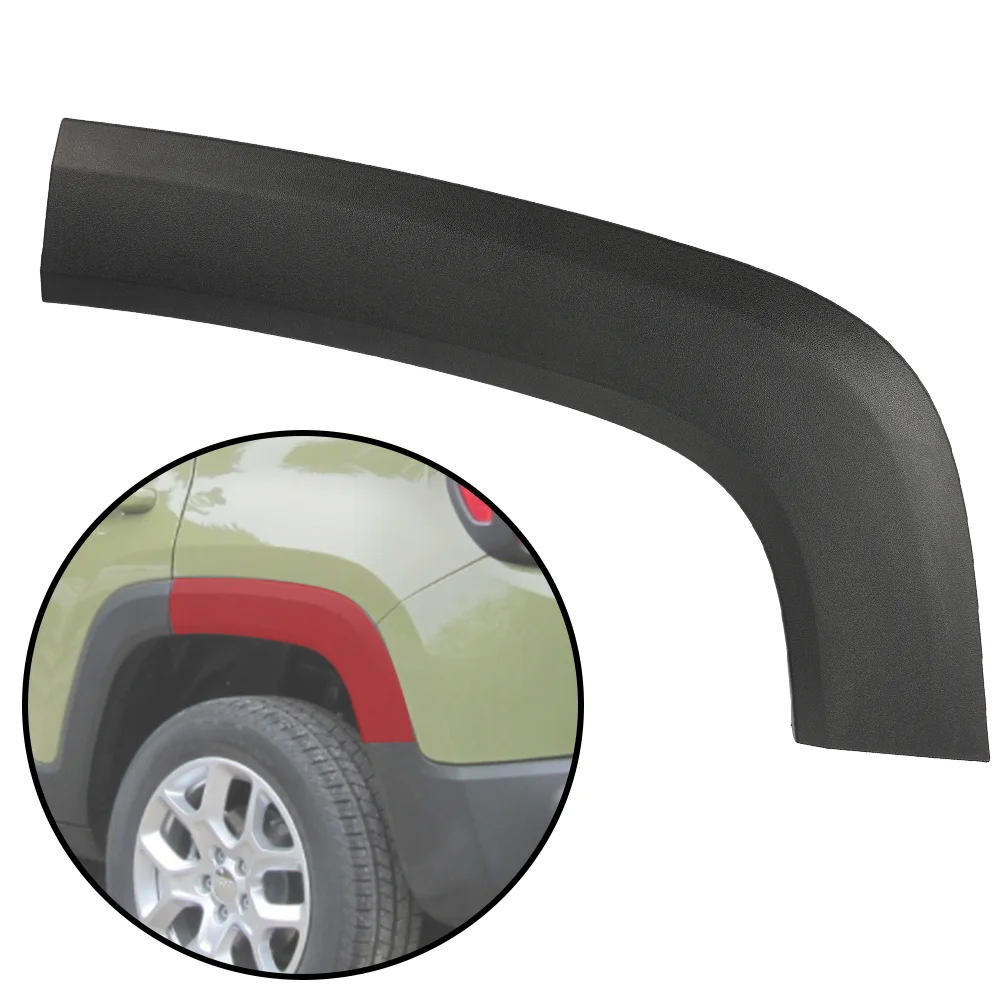 FOR 2015-2021 Jeep Renegade REAR WHEEL MOLDING TRIM BLACK Fender Trim Molding Moulding Textured Black