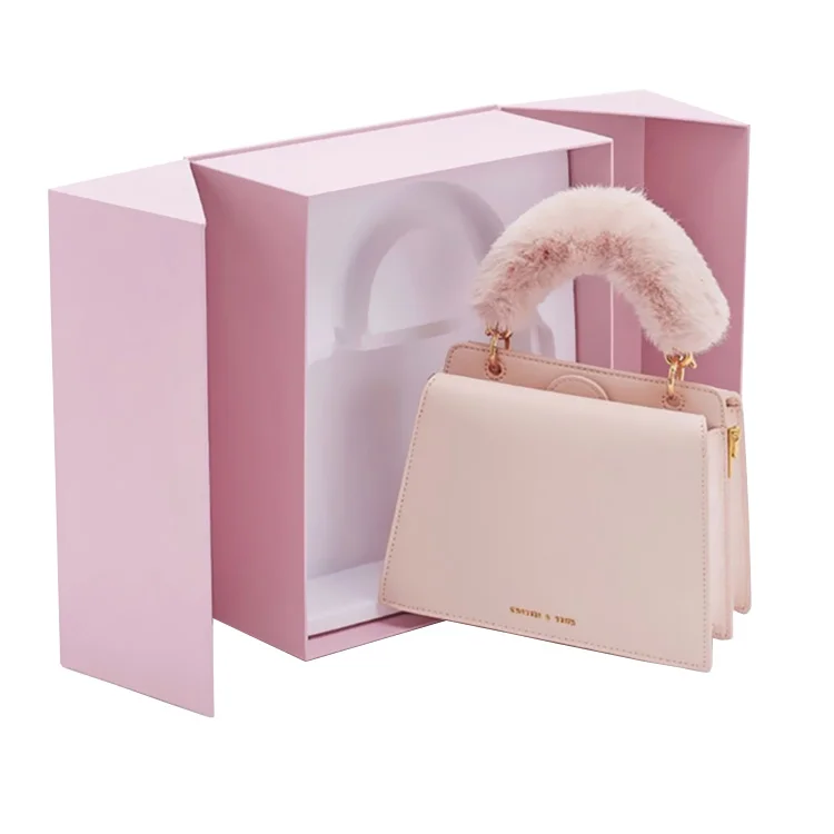 Luxury Custom Logo Printed Paper Handbag Packaging Box Rigid Boxes for Handbags