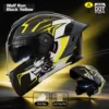 911 reveal helmet-Wolf line black yellow-3 double cert