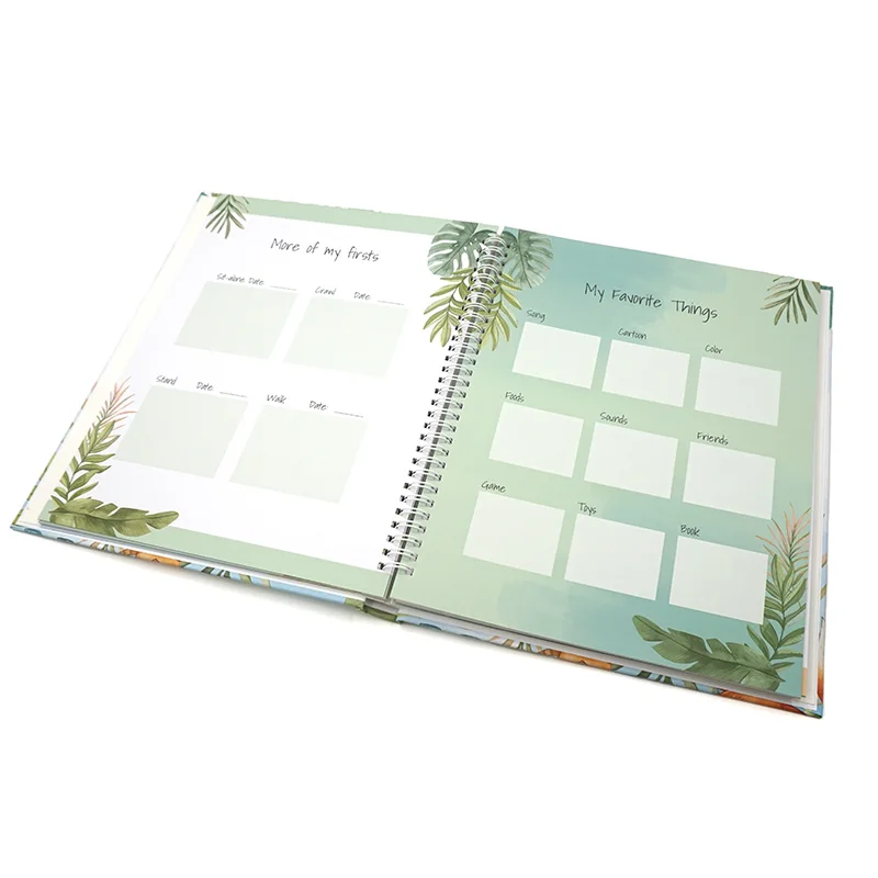Wholesale High Quality Custom Design Daybook Journal First Year Baby Memory Keepsake Record Hardcover Book Printing With Box manufacture