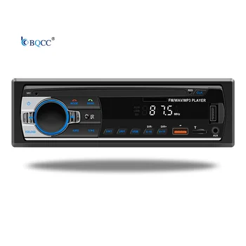 BQCC 1Din Universal Car MP3 Player 12V In-Dash 7 Color Lights TF/2USB/FM/BT/AUX/APP Control USB Port Fast Charging Radio