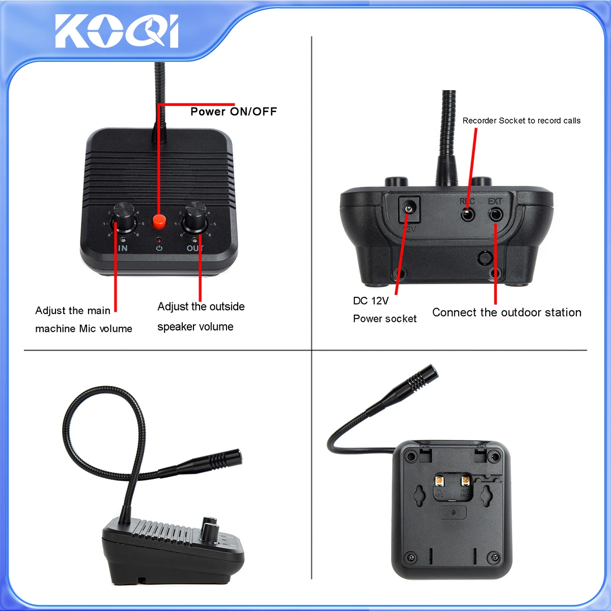 Bank Window Intercom System Bank Teller Speaker 2 Way Window Intercom