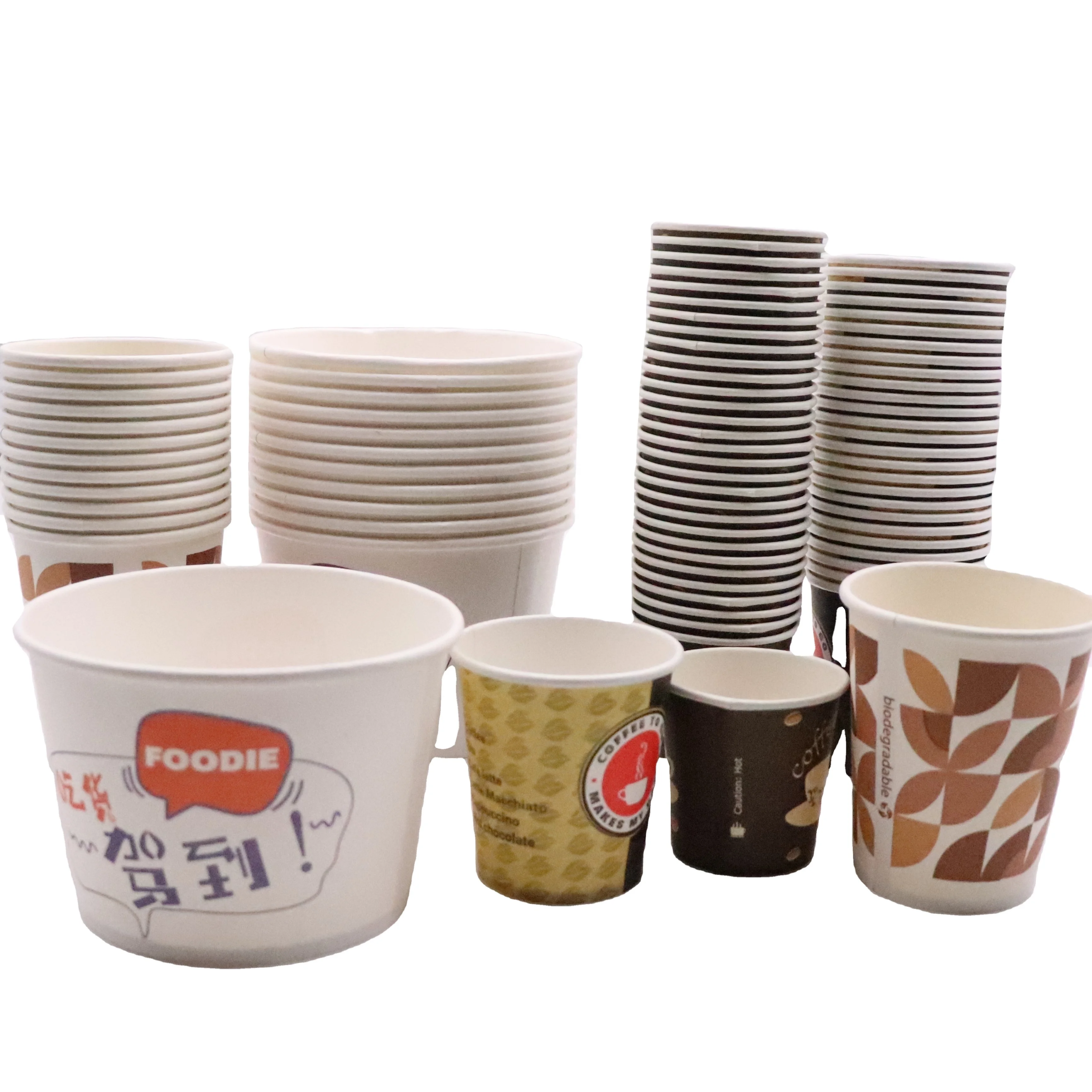 Custom Flexo Printing Compostable Single Wall Paper Cup For