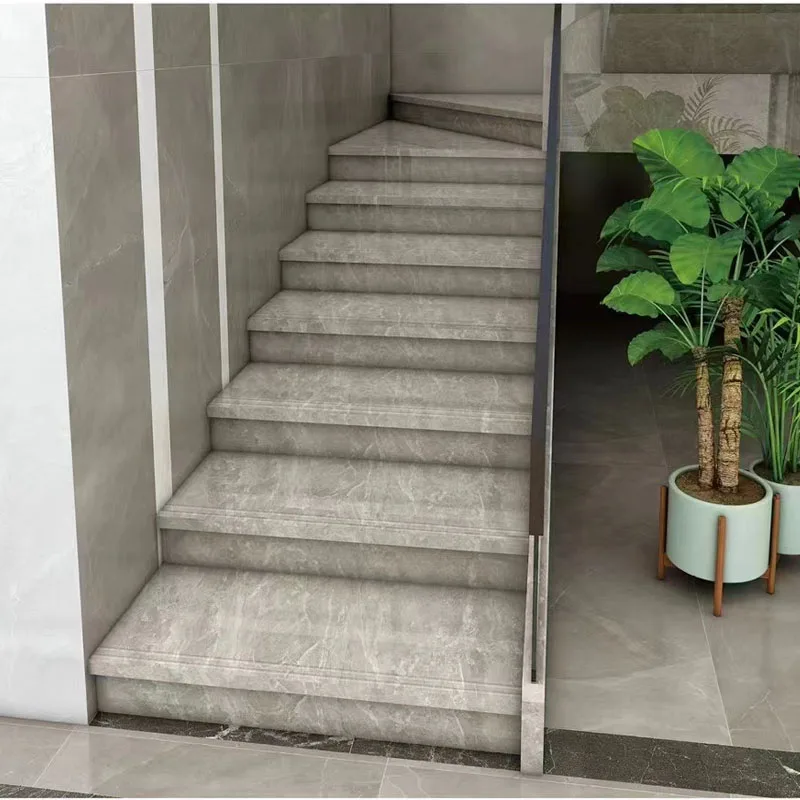 Foshan Factory glossy Ceramic Staircase Step Riser and Stair Treads Tile 1000X470mm 1200x470mm 1350x470mm supplier