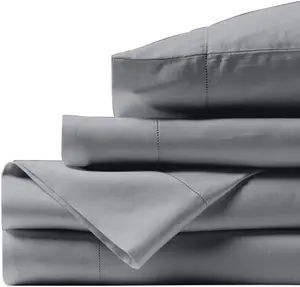 HONEYMOON Machine Washable Hotel Bedding 300T 100% Bamboo f Sateen 4pcs Cooling Silky Soft Queen Size Designer Bed Sheet