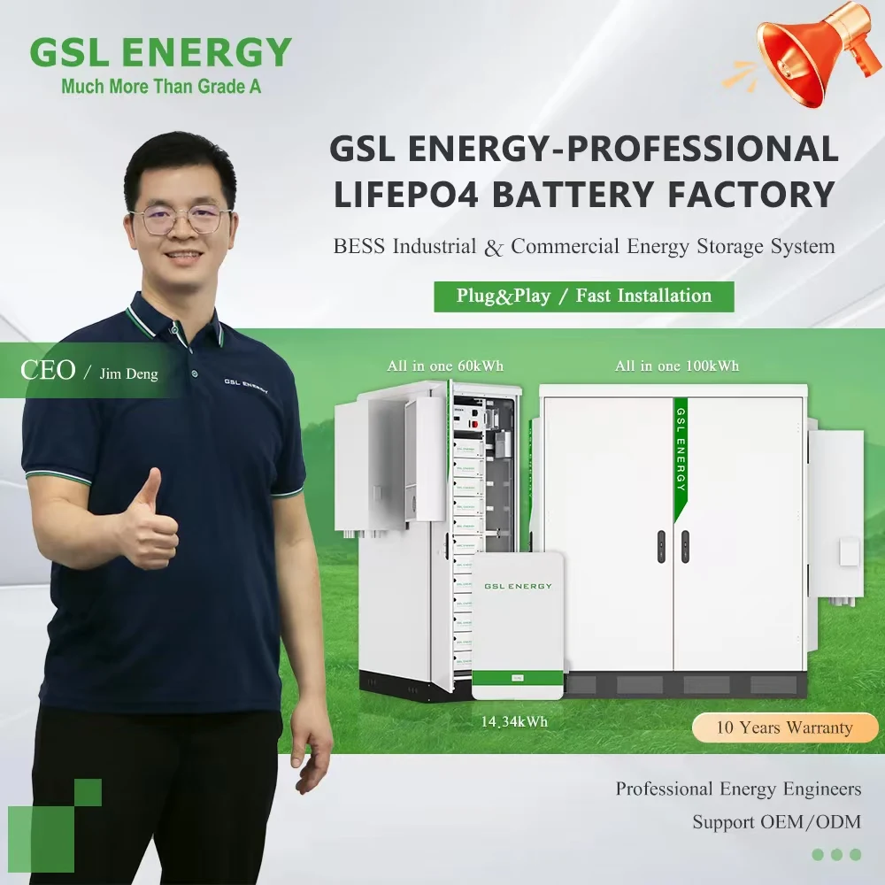 GSL Energy Split Hybrid Grid 48V 300AH 15KWH Lithium Battery with Easy-to-Move Home Solar Wheel Base CAN Communication Port