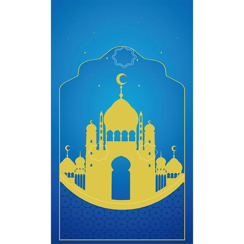 Muslim Sajadah Janamaz Islamic Islam Praying Mat Comfortable Machine Make Plain Turkey Non-Slip Prayer Mat With 15 Languages