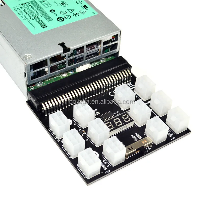 12 * Pcie Atx 6pin 12v Psu Power Supply Breakout Board For Hp 1200w