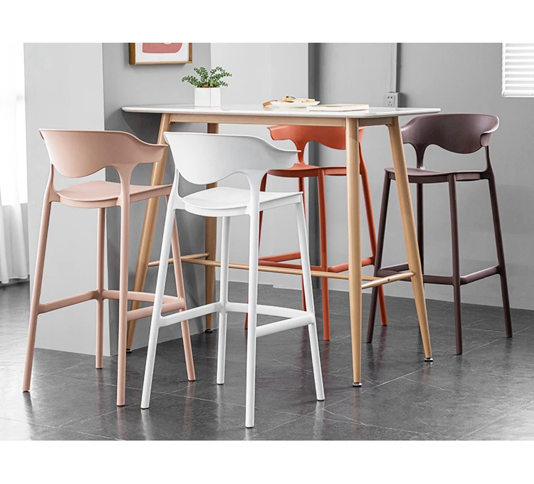 Popular Design Nordic Pp Plasticchigh Chair For Bar Table Cafe