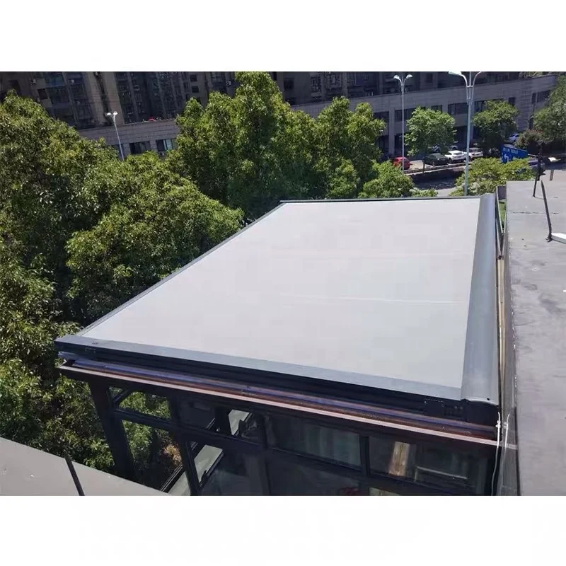 Prefab Metal Awning Custom Motorized Top Roof Awning Skylight Conservatory Motorized Awning