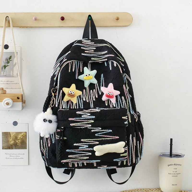 Customized Besder Solid Color Casual Bag Middle School Student Backpack Unisex Backpack