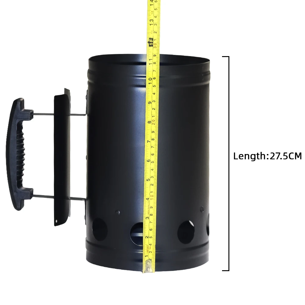 Black Bbq Chimney Charcoal Fire Starter Bbq Fire Starters With Wooden Handle Buy Bbq Coal