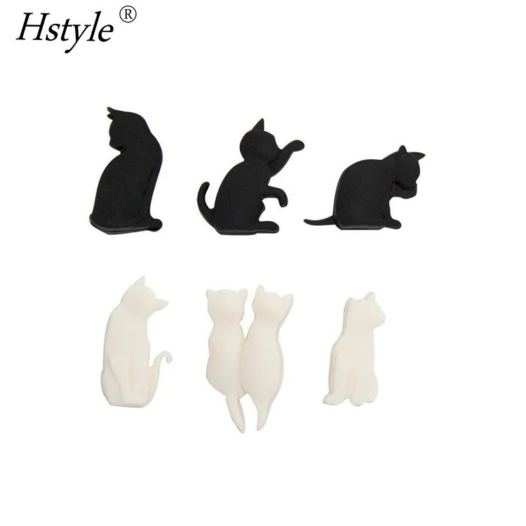 Wine Glass Drink Markers Set of 6 Cute Cat Glass Identifiers Reusable Glass Identifiers Tea Bag Holder for Cup SD2306