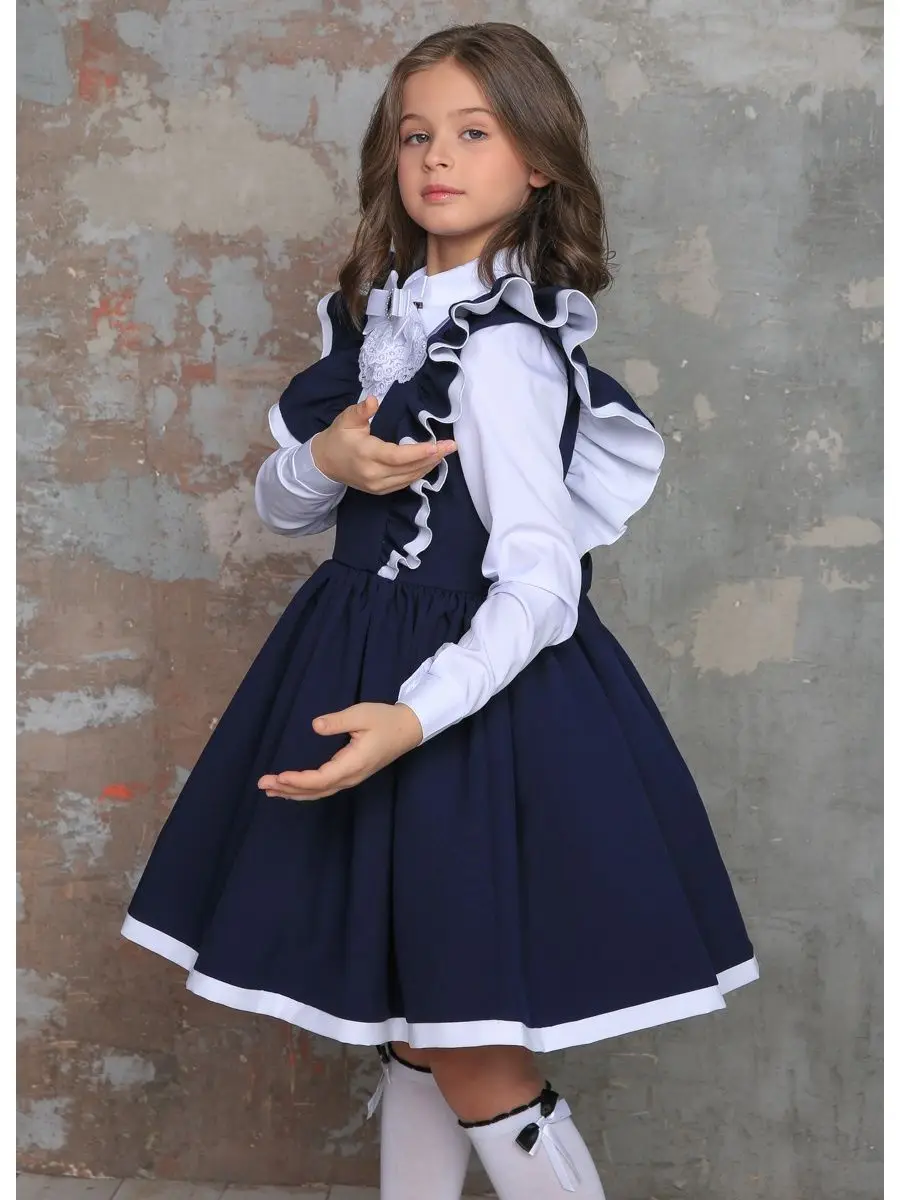 Custom Navy Blue Black Uniform Dress 4t 5t 6t 7t 8t School Jumpers For