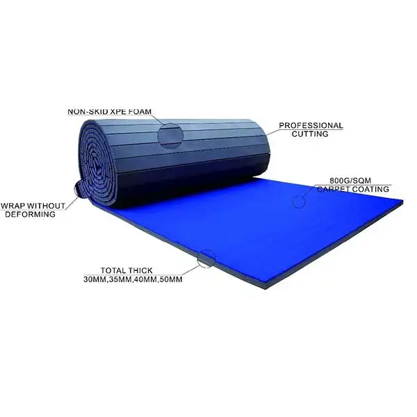 Wholesale Cheerleading Roll Mat Gymnastics Rolled Up Cheer Gymnastics Mats Spring Floors Thick