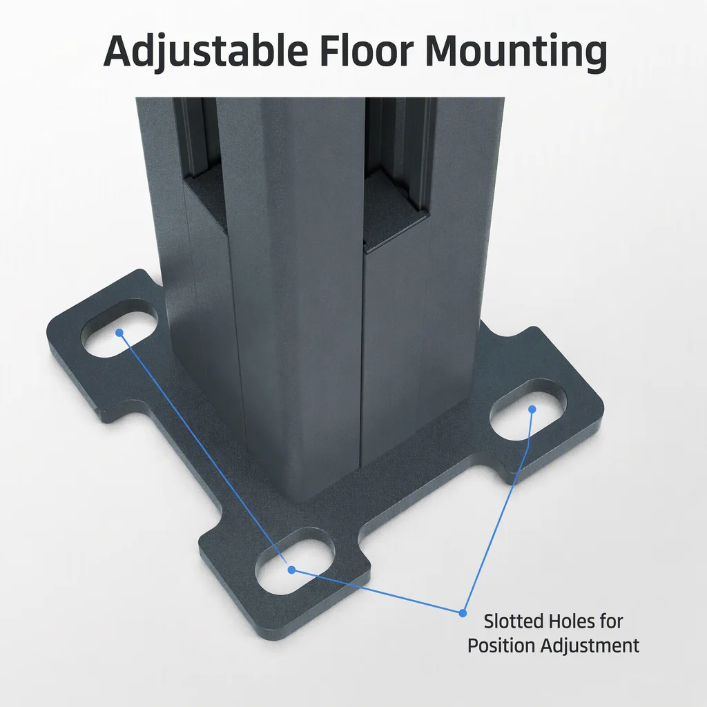 New Modern Aluminum Adjustable Floor Mounted Balcony Staircase Stair Guardrail Column Glass Slot Water Resistant Outdoor Hotel