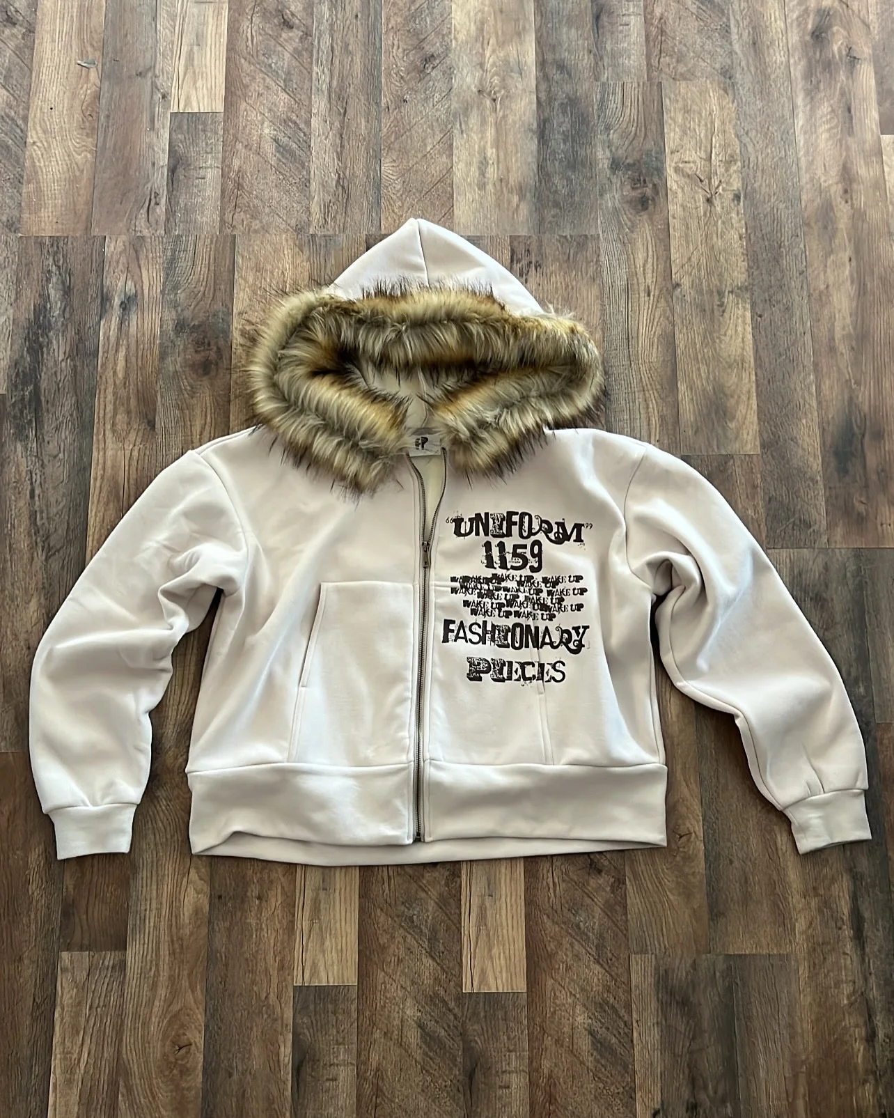 Customized Winter Fleece 500GSM Heavy Cotton Thick Oversized French Terry Zip up Dtg Screen Printing Faux Fur Hood Hoodies Men