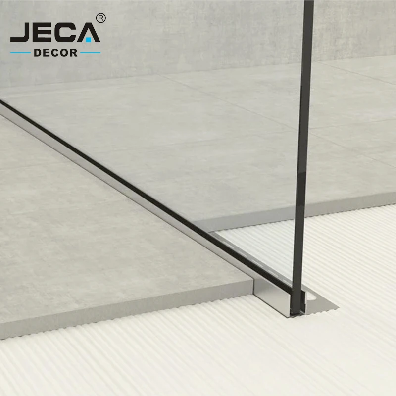 Foshan JECA Factory Directly U Channel Glass Profile Aluminium Shower Wall Profiles for Decoration 304/316 Tile Trim