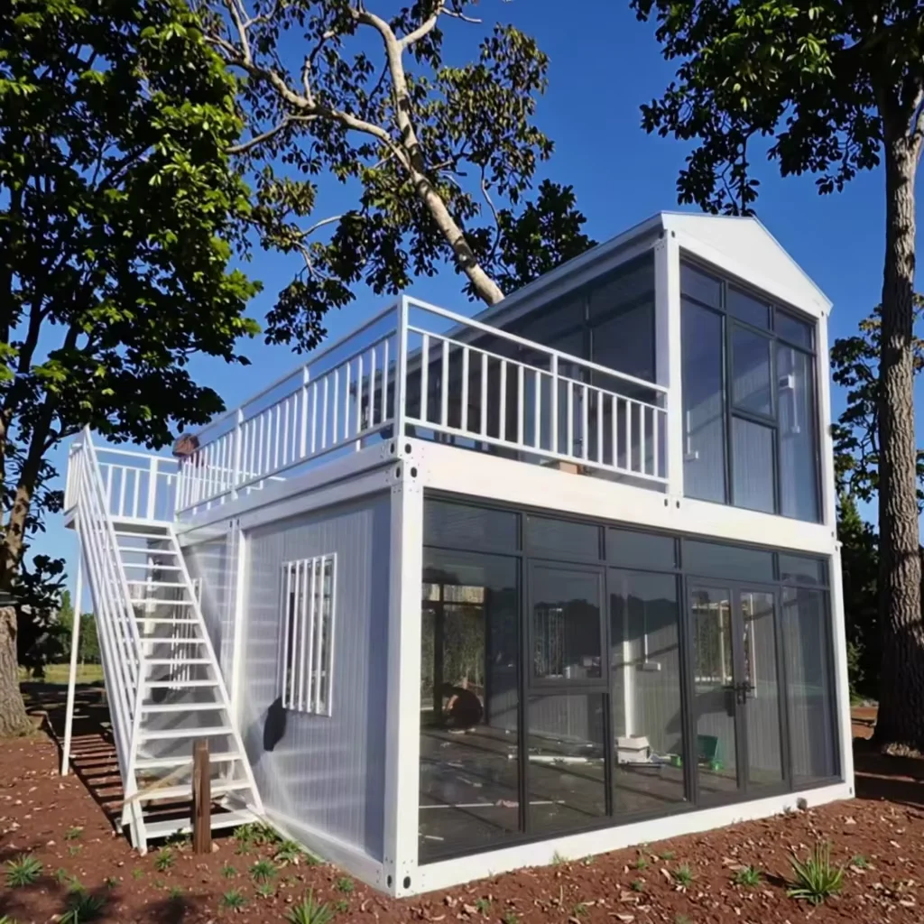 Კომპაქტური ლუქსური მზადყოფილი პორტატიული მონტაჟის შესაძლებლობით გემის კონტეინერისგან დამზადებული მზადყოფილი სახლი ბუტიკ სასტუმროებისთვის