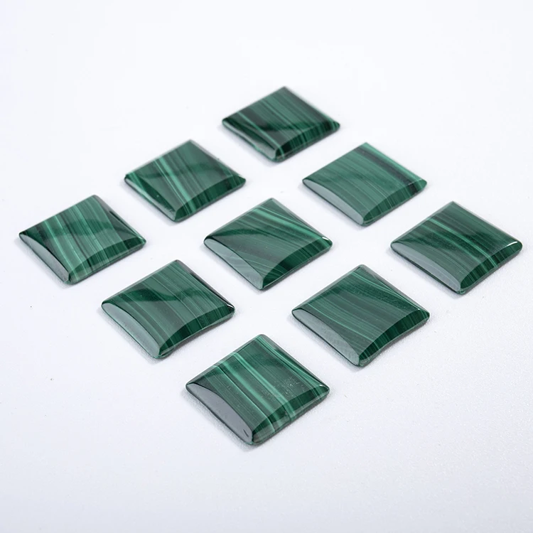 Manufacturer sale AAA grade natural small gemstone trapezoid cabochon malachite for inlay necklace