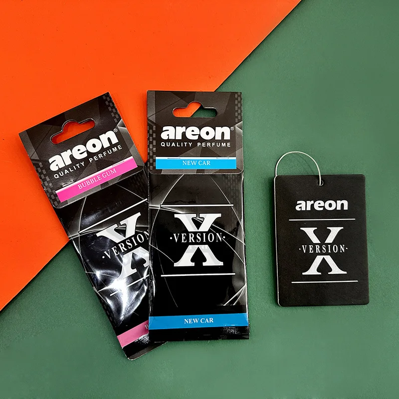 AREON X Versie Auto Luchtverfrisser Vanille Snoepjes Spiegel Opknoping Zwart Set Multi Pack van 6