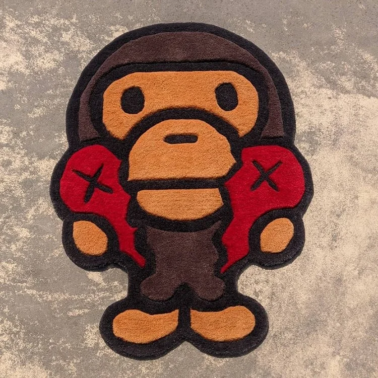 Hand Tufted Carpet Milo Baby Bape Lay Down Rug – Novelty Design