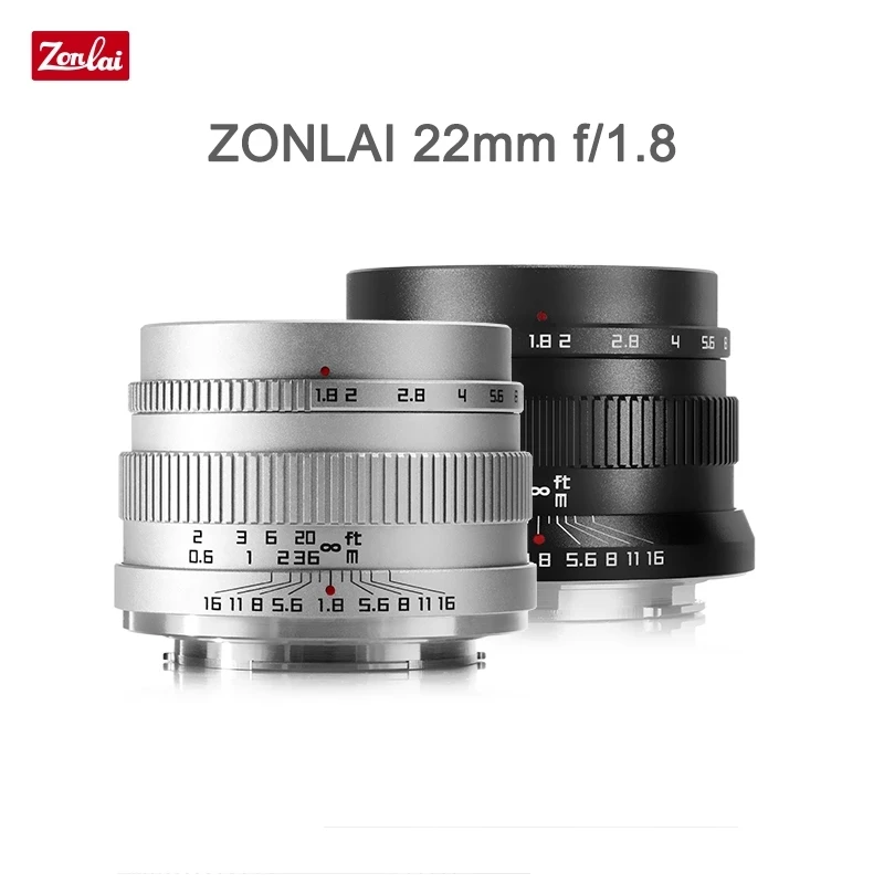 Zonlai 22mm F1.8 Manual Prime Lens for Fuji and Sony E-mount