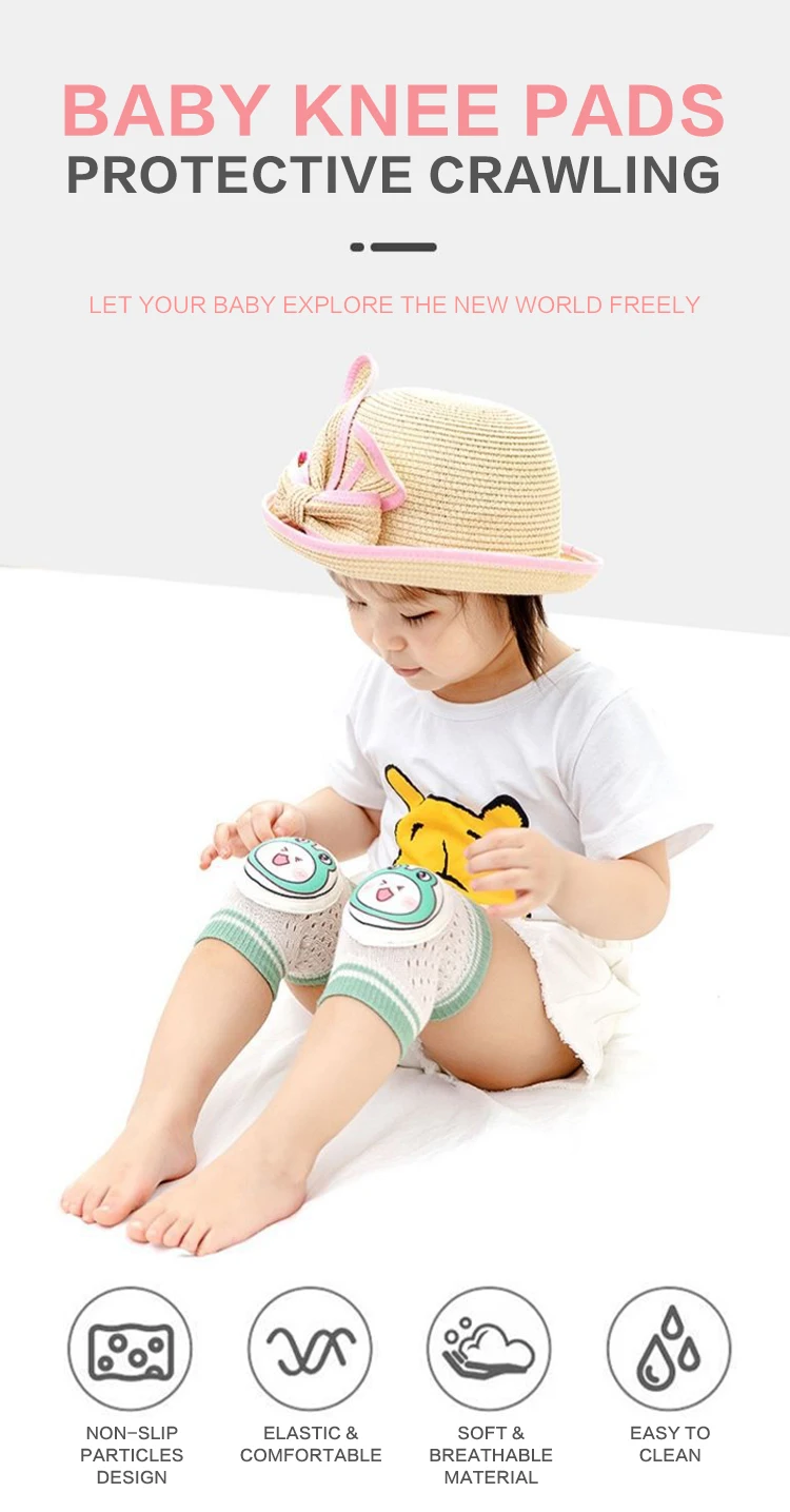 Baby Crawling Antislip Knee Pads Cotton Baby Knee Protect Leg Soft