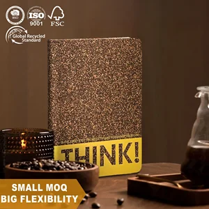 Wholesale Custom Logo Coffee Grounds Planners Low Price A5 Eco-Friendly Journal Office Promotion Diary Cork Hard Cover Notebooks