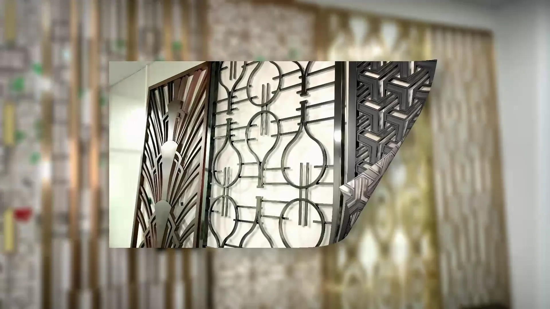 Customized Stainless Steel Room Divider Luxury Hotel Screens Room