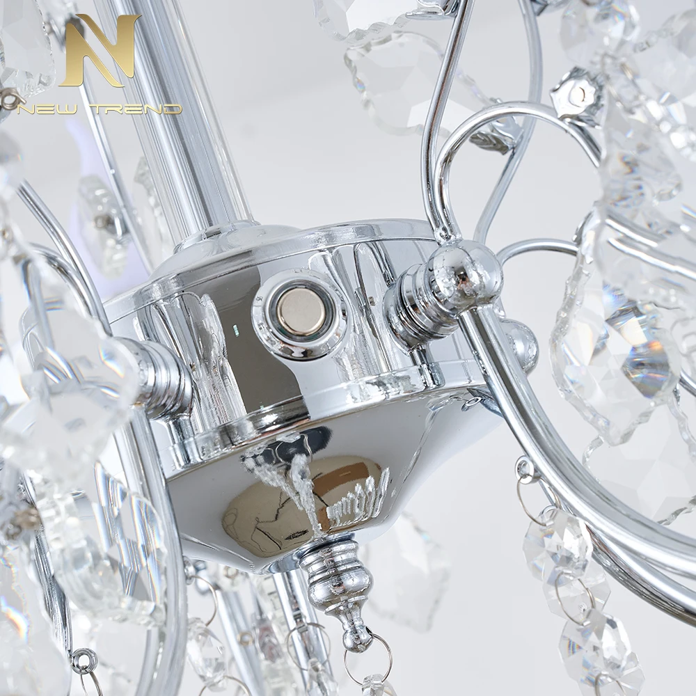 CPL-504 Luxury Battery-Operated Crystal Chandelier – Cordless Remote Control LED Pendant Light for Wedding Tent & Event