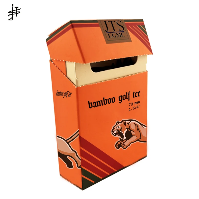 Customization Cigarette Box Silver and Gold Stripes Bamboo Golf Tee