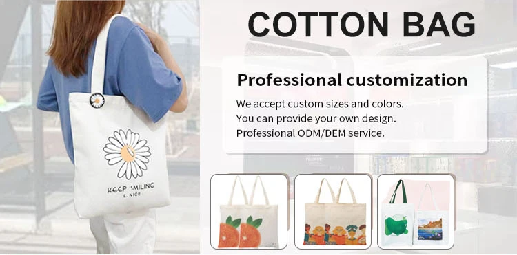 Custom Logo Printed Natural Organic Tote Bags Reusable Canvas Grocery ...
