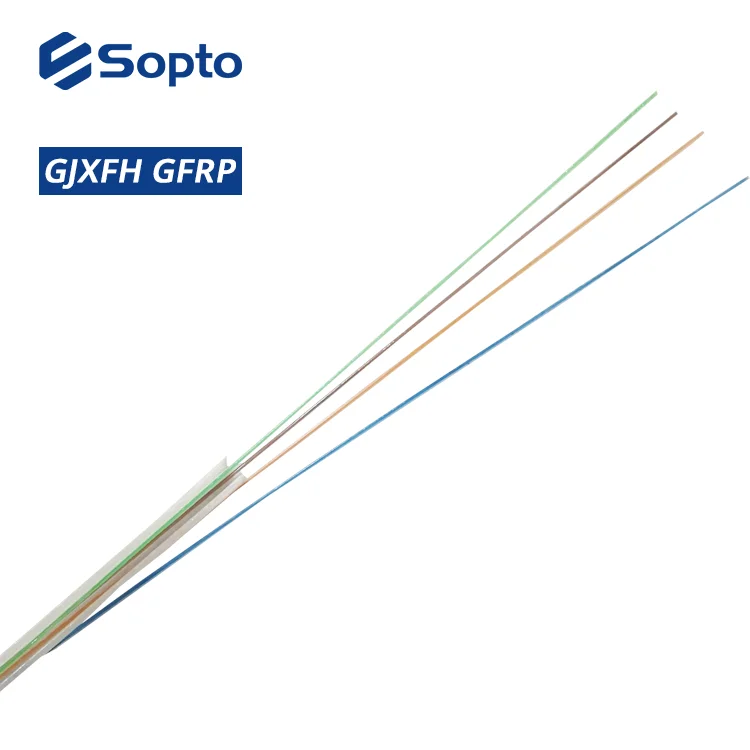 Sopto High Quality Fiber Optical Drop Cable 1 2 4 Core With KFRP Indoor LSZH Communication Fiber Drop Cable