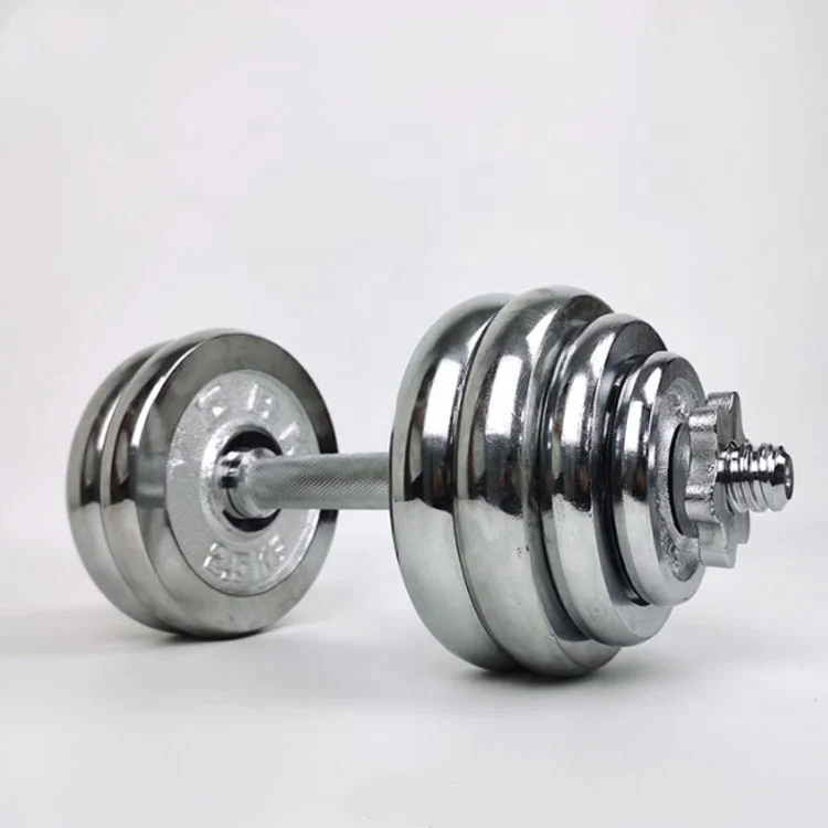 Оборудование для тренажерного зала Регулируемый Вес 50 кг хромированный набор гантелей штанги домашняя железная сталь хромированная гантель вес