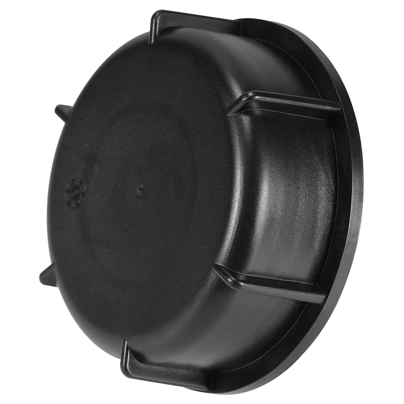 CT Coupling IBC Tank Adapter 55mm ID Coarse Female Thread Plastic Water Tote Solid Cover Lid Cap with Gasket Black