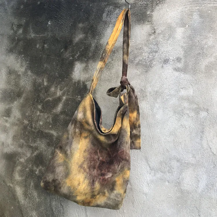 【MARITHE】韓国人気◆EMBROIDERY LOGO CORDUROY SHOULDER BAG Hand Embroidered Corduroy Bag, Corduroy Tote Bag, Handmade